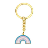 Trans Rainbow Keychain